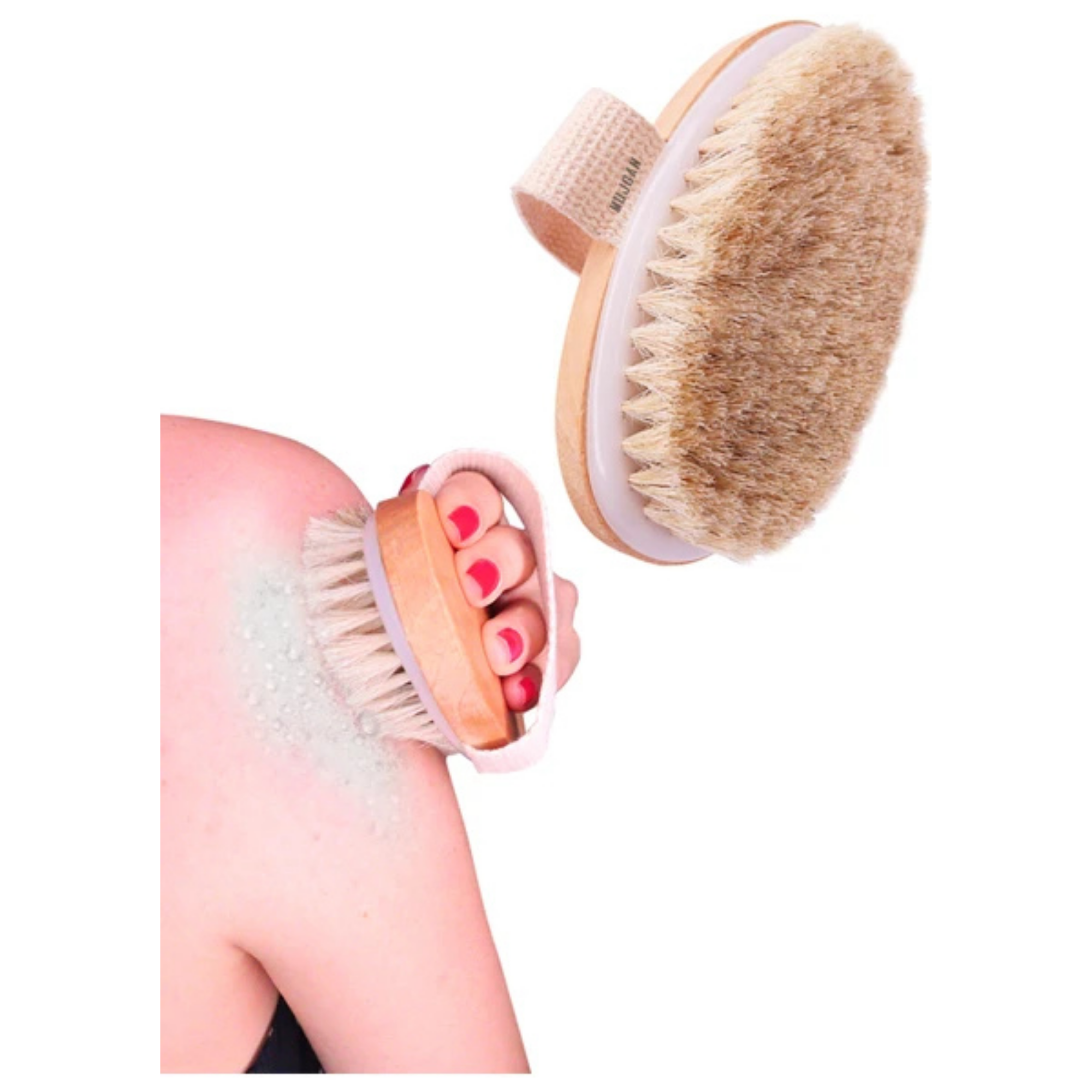 MUJGAN Soho Naturborsten Cellulite-Bürste aus Pferdehaar