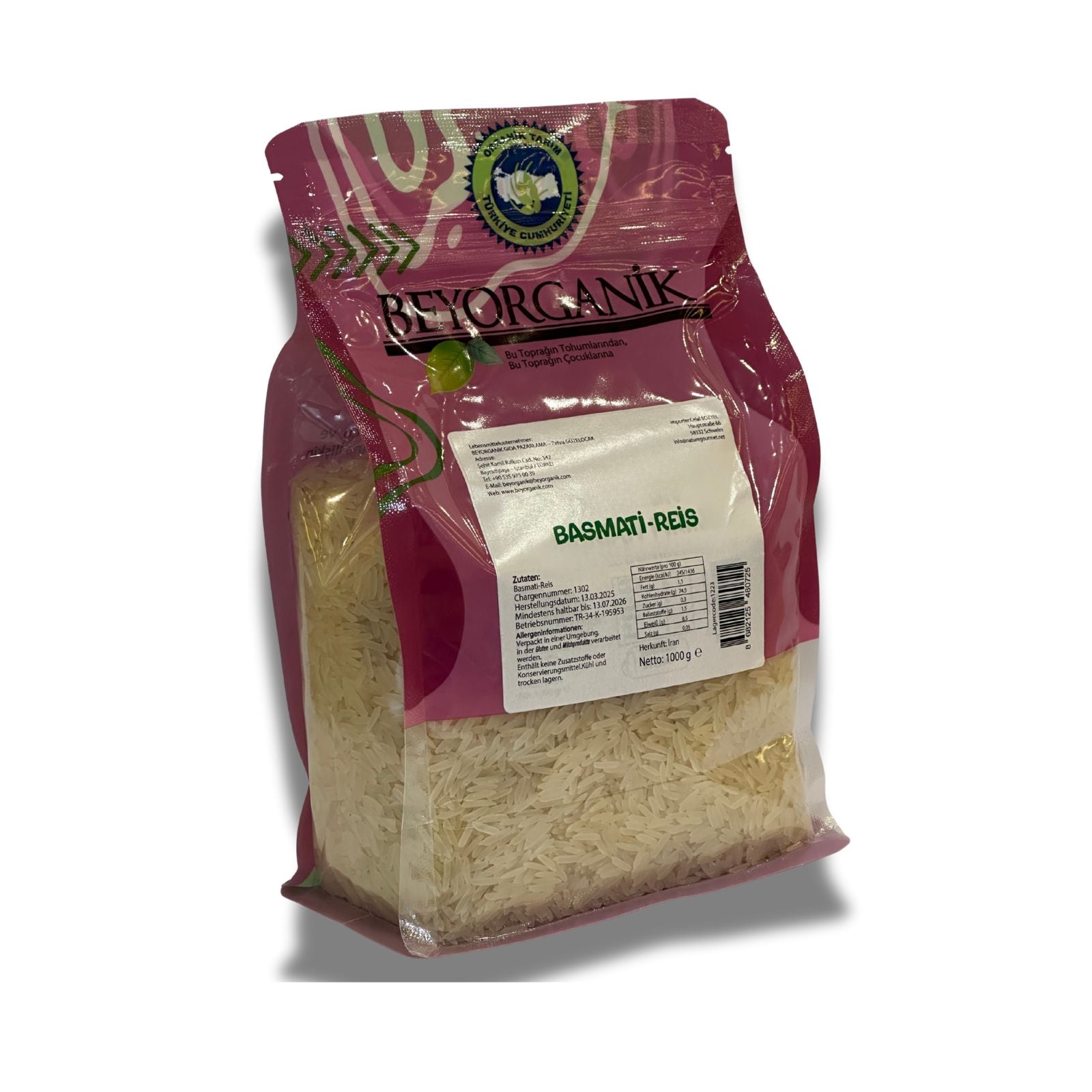Bio Basmati Reis 1000 g - Beyorganik Basmati Pirinç