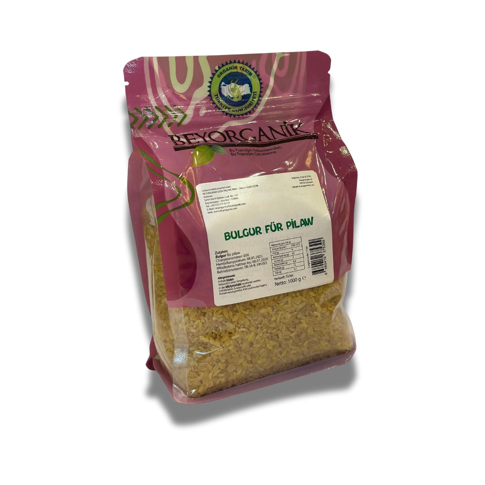Bio Bulgur für Pilaw 1 kg (Pestizid- und Aflatoxinanalyse) - Beyorganik Pilavlık Bulgur