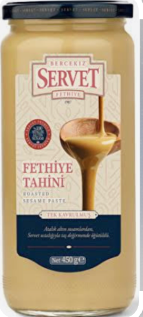 Servet Fethiye Tahini 450g - Zuckerfrei, Doppelt Geröstet & 100 % Sesampaste (MHD: 09.2025 )