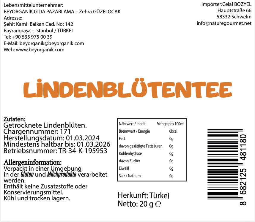 Beyorganik Bio Linden Tee 20 g