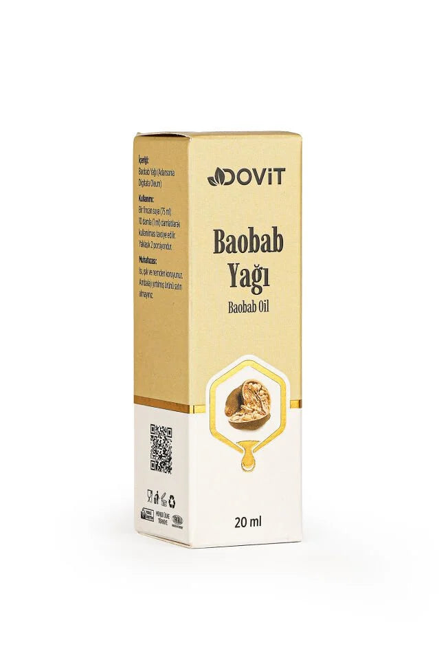 DOVIT Baobaböl 20 ml – Reines, Kaltgepresstes Öl für Haut & Haar