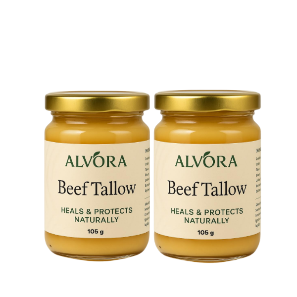 ALVORA Rindertalg Doppelpack – 2×105 g Natürlicher Talg-Balsam für Hautpflege