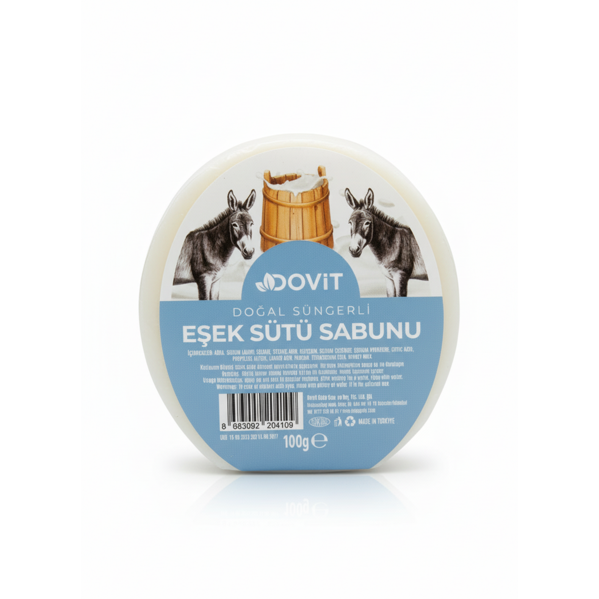 Dovit Natürliche Seife Eselsmilch mit Schwamm – 100 g