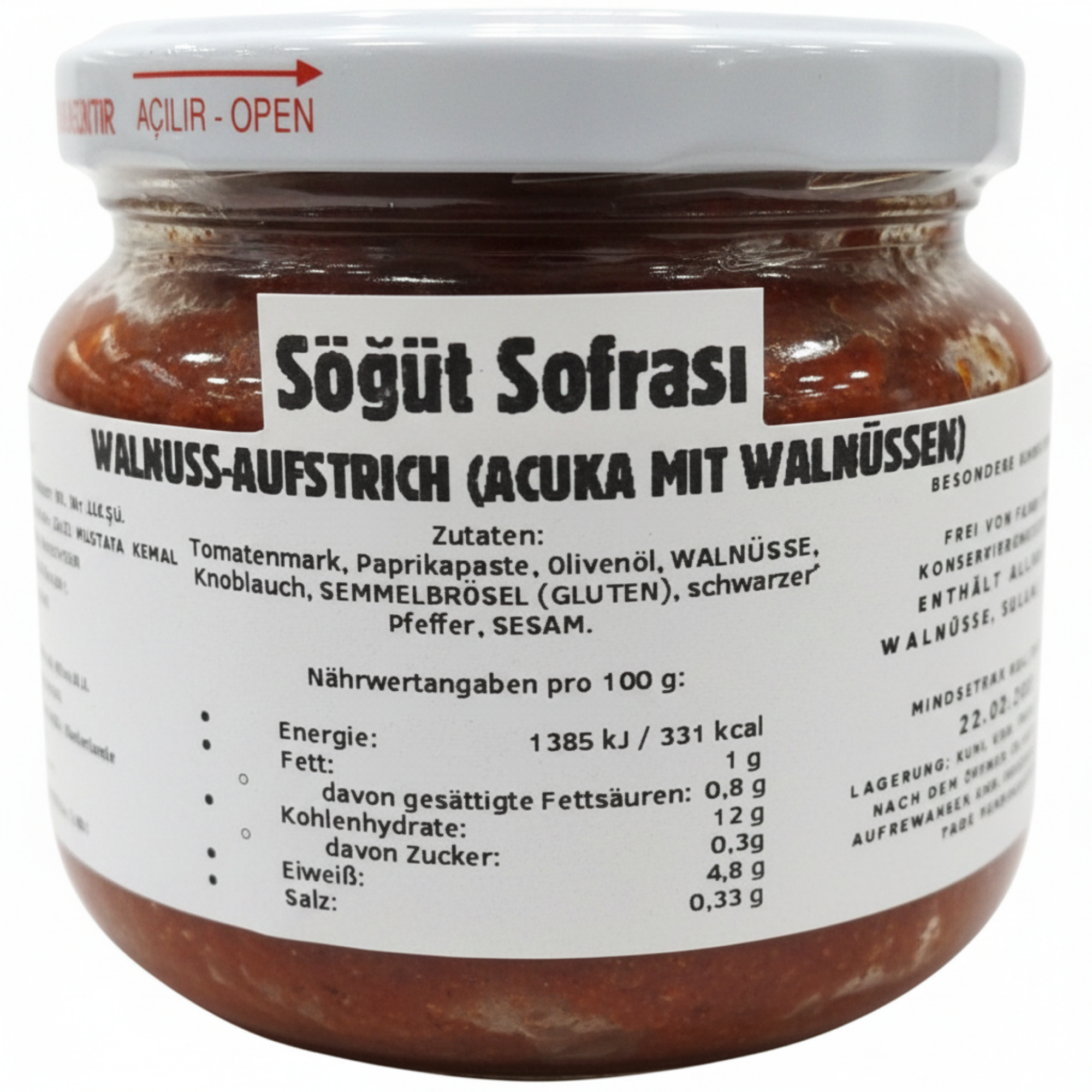 Söğüt Sofrası Walnuss-Acuka-Paste 350 g