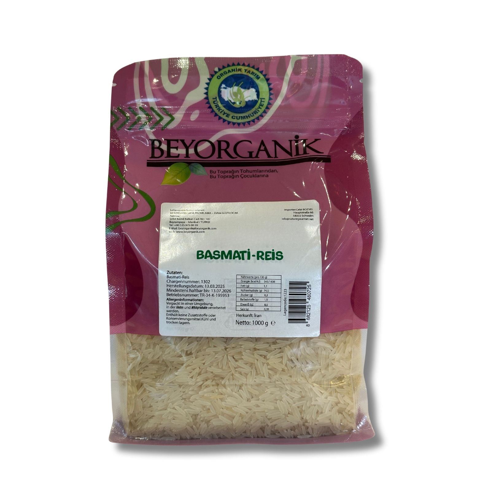 Bio Basmati Reis 1000 g - Beyorganik Basmati Pirinç