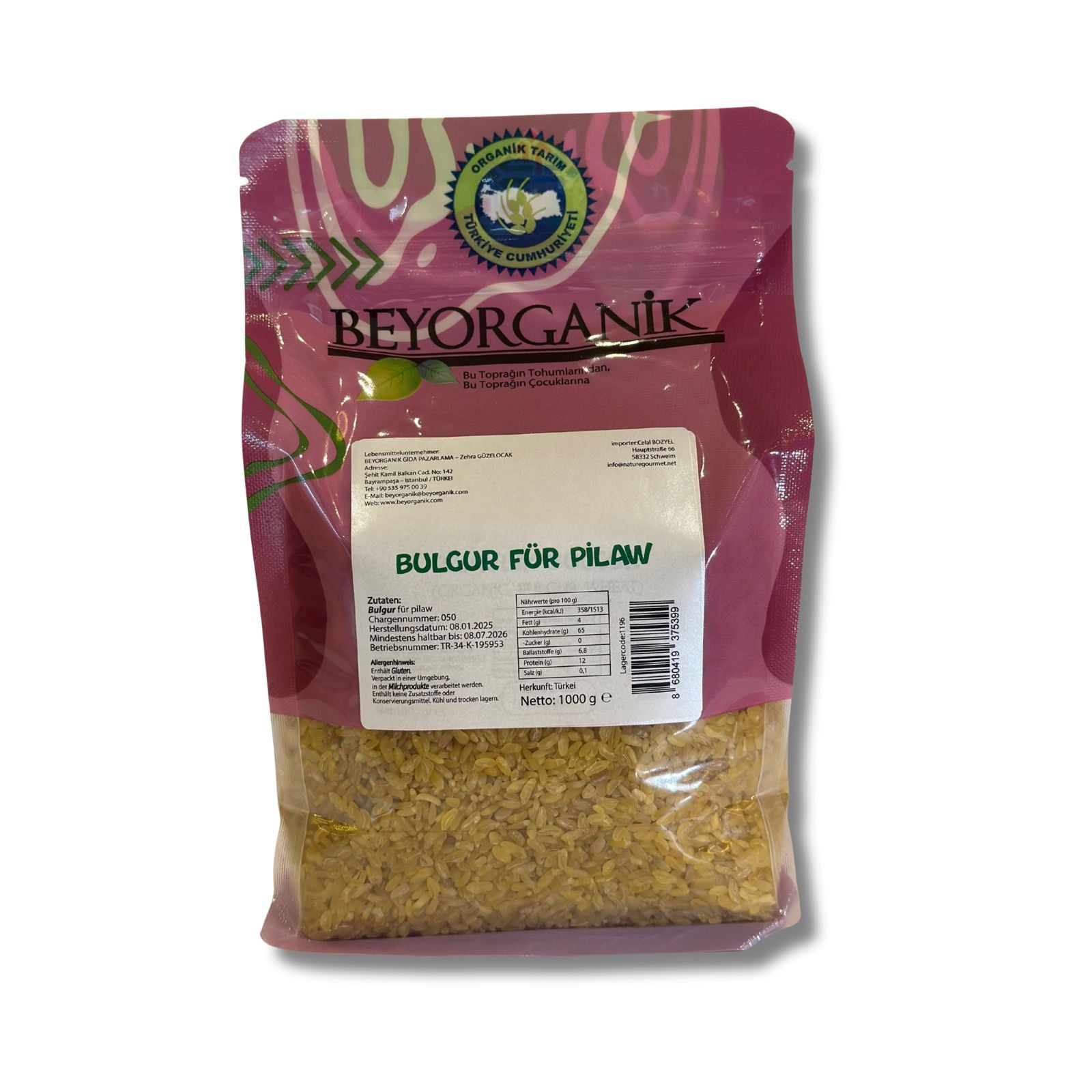Bio Bulgur für Pilaw 1 kg (Pestizid- und Aflatoxinanalyse) - Beyorganik Pilavlık Bulgur