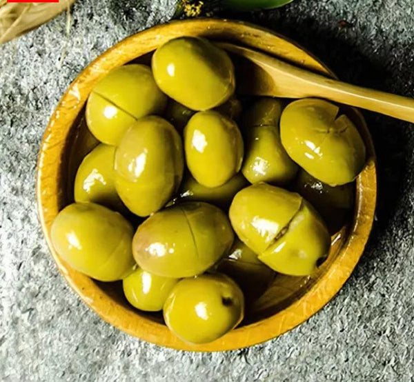 grünwaren olivenbaum Geknackte Grüne Domat-Oliven Natürlicher Genuss Oliven – Nature Gourmet
