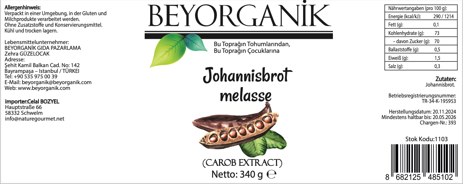Beyorganik Bio Johannisbrot-Sirup - 340g