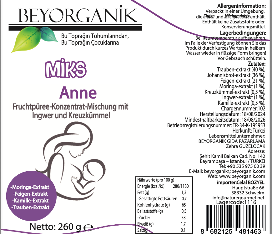 Beyorganik Organisch Mix Mutter 200ml