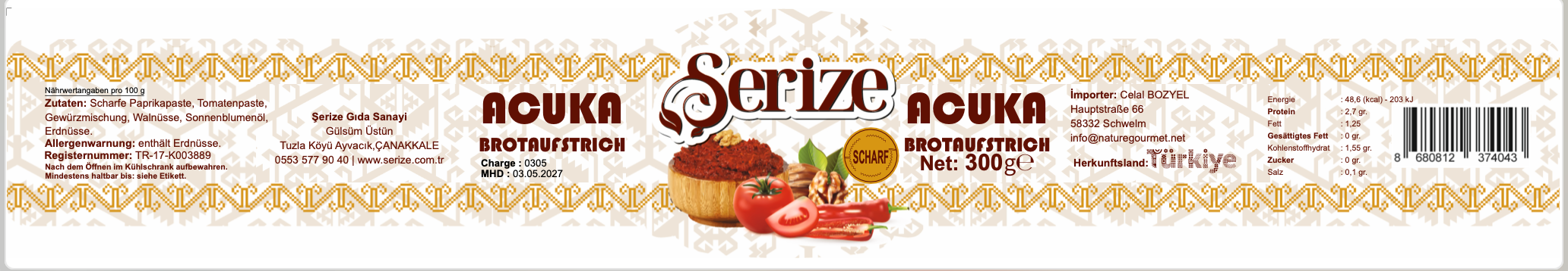 Serize Acuka Acılı 300 g