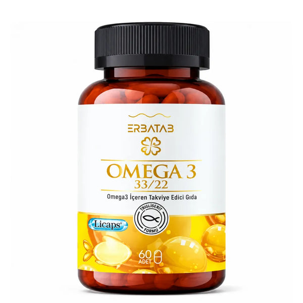Erbatab Omega 3 Kapseln – Hochdosiert Fischöl – 60 Kapseln
