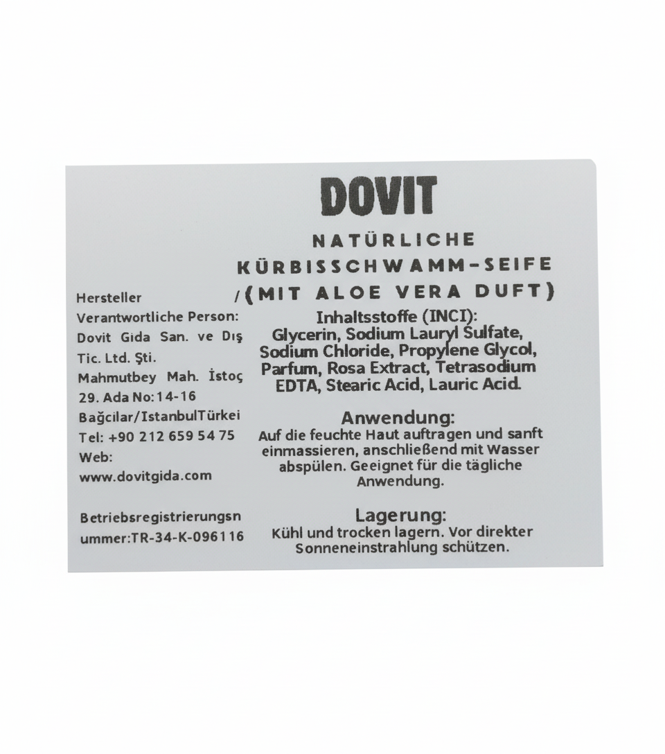 Dovit Natürliche Kürbisfaser-Seife mit Aloe Vera