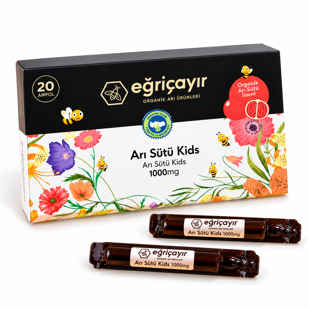 Arı Sütü Çocuk Ampulleri, 20 adet, 1000 mg (Son kullanma tarihi: 22.10.20