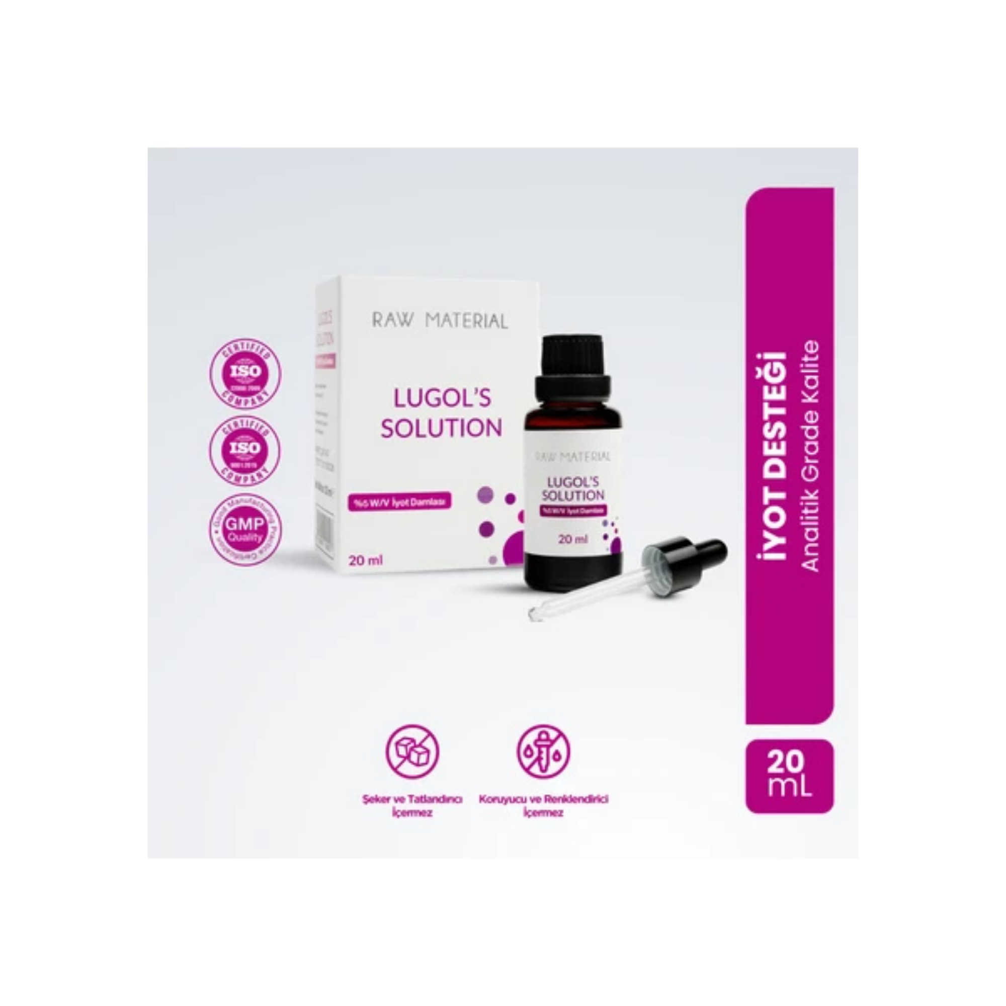 Raw Material  Lugols Lösung Jod - Jod 5% - 20 ml(Beschädigtes Paket)