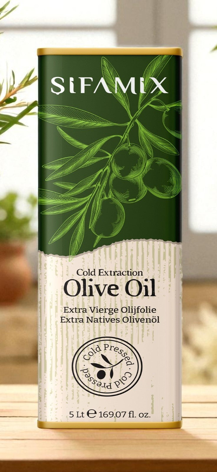 ⁠SifaMix Naturreines Olivenöl 5 L – Kaltgepresst & Hochwertig