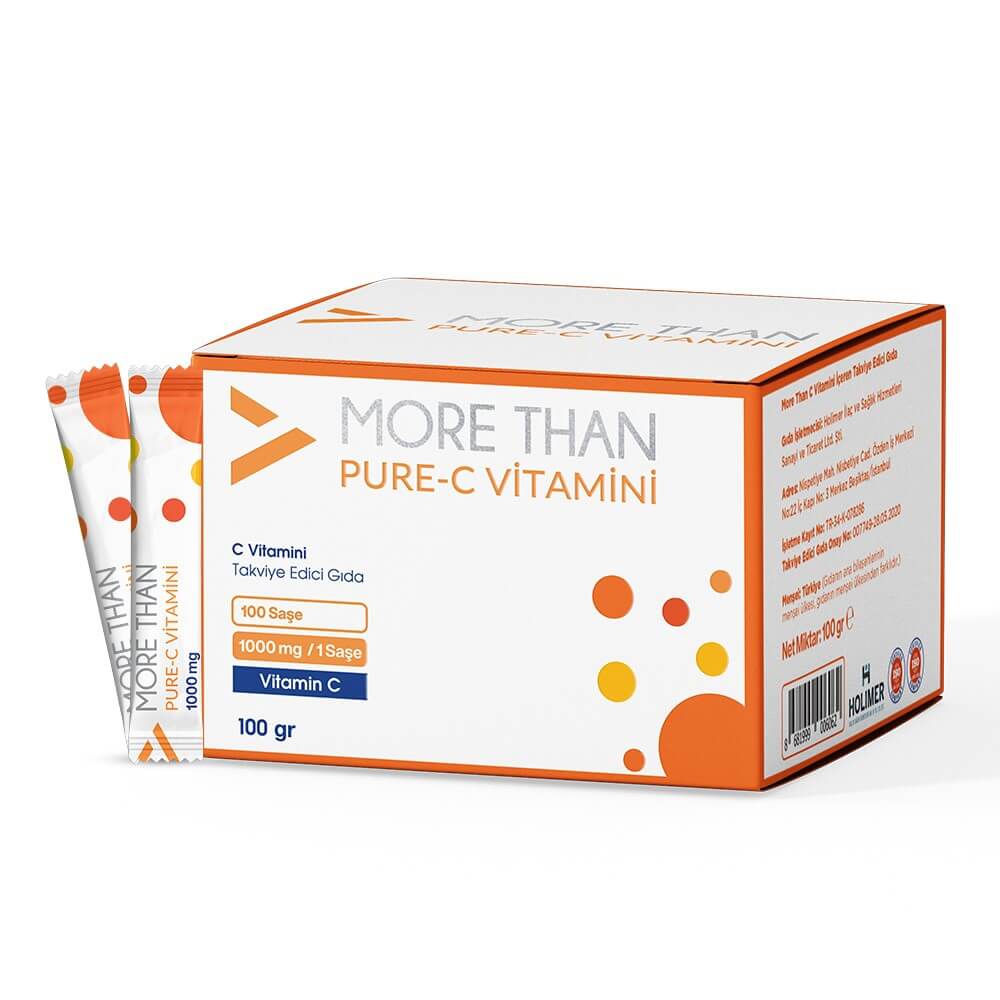Vitamin C Pulver – More Than | 100 g (100 Sachets à 1000 mg) – Reines & Hochdosiertes Vitamin C