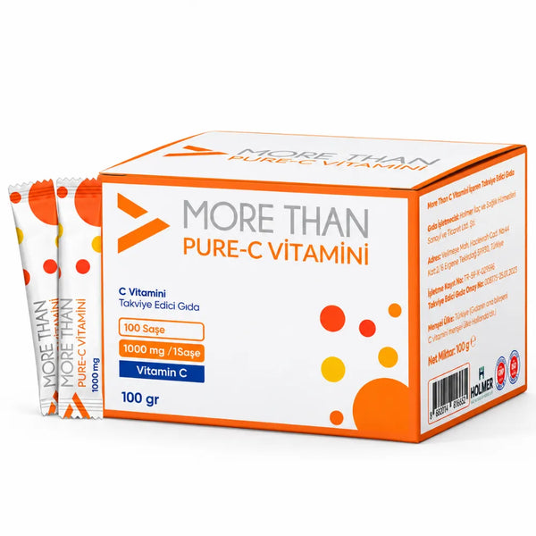 Vitamin C Pulver – More Than | 100 g (100 Sachets à 1000 mg) – Reines & Hochdosiertes Vitamin C