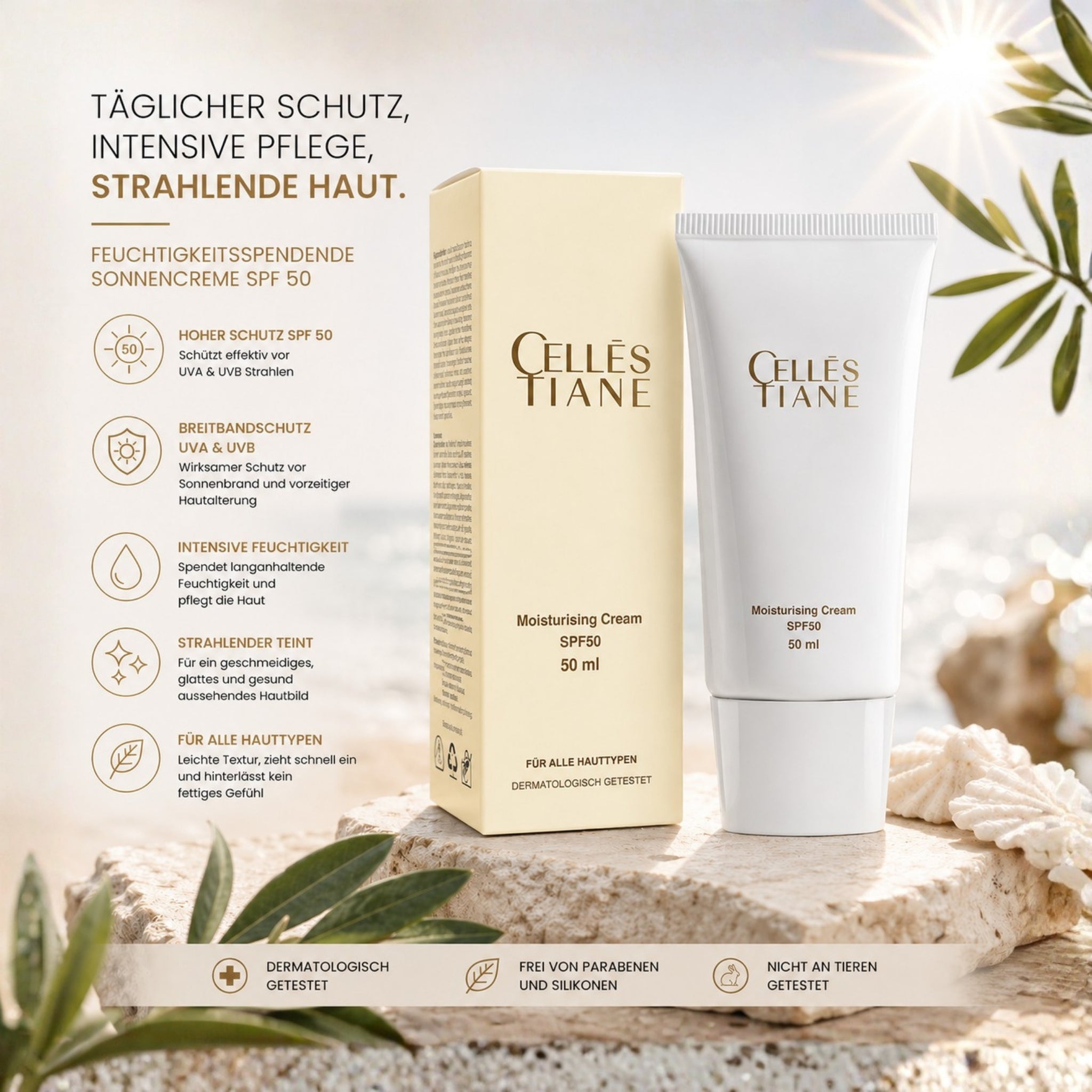 CELLES TIANE Feuchtigkeitscreme SPF 50