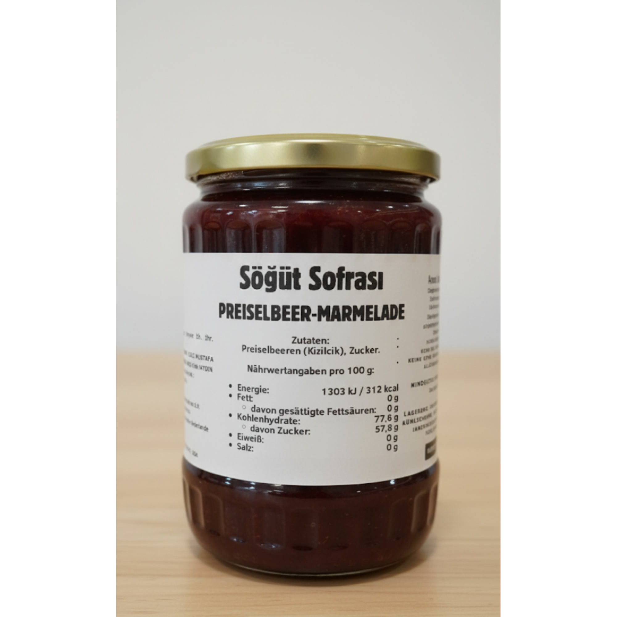 Söğüt Sofrası Preiselbeer marmelade 700g