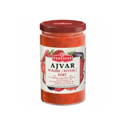 Podravka Ajvar Scharf (Pittig | Fort) – Mit Auberginen & Paprika – 100 % natürlich