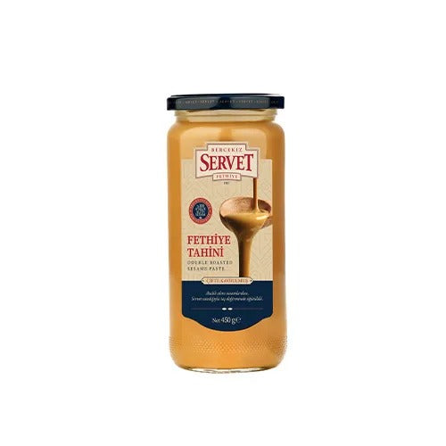 Servet Fethiye Tahini 450g - Zuckerfrei, Doppelt Geröstet & 100 % Sesampaste (MHD: 09.2025 )